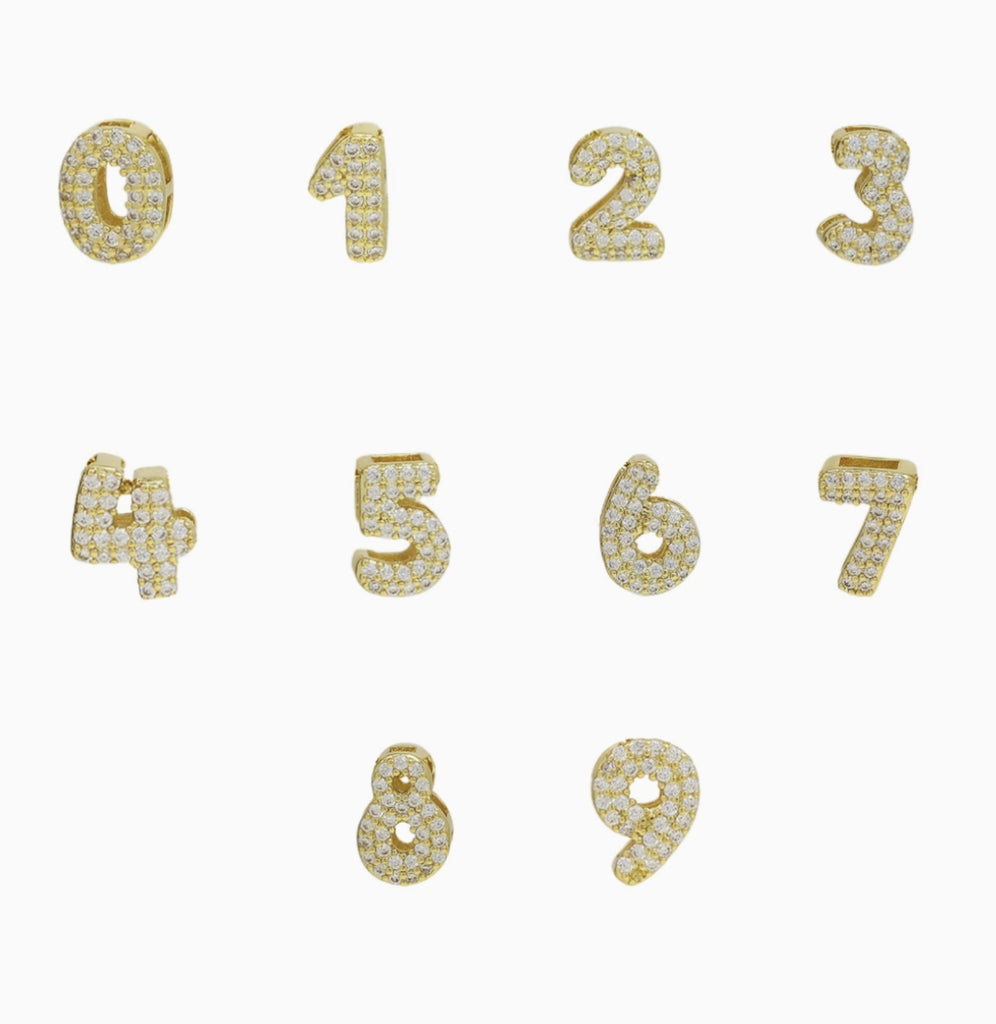 Lovejoy Football CZ Bling Pave Gold Plated Adjustable Number Pendants