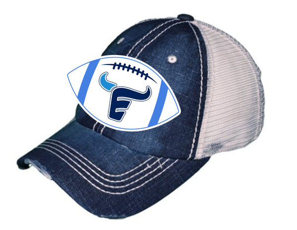 Emerson Football Denim and White Football Patch Hat