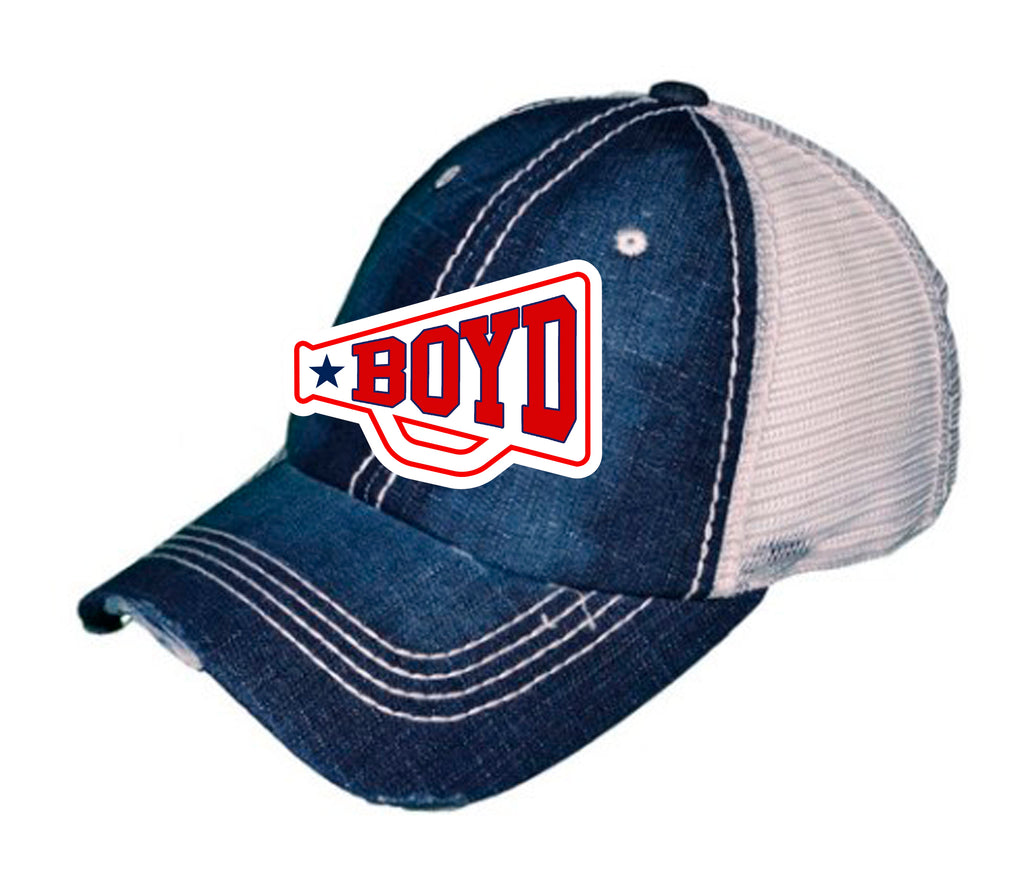 Boyd Cheer Distressed Denim Patch Hat