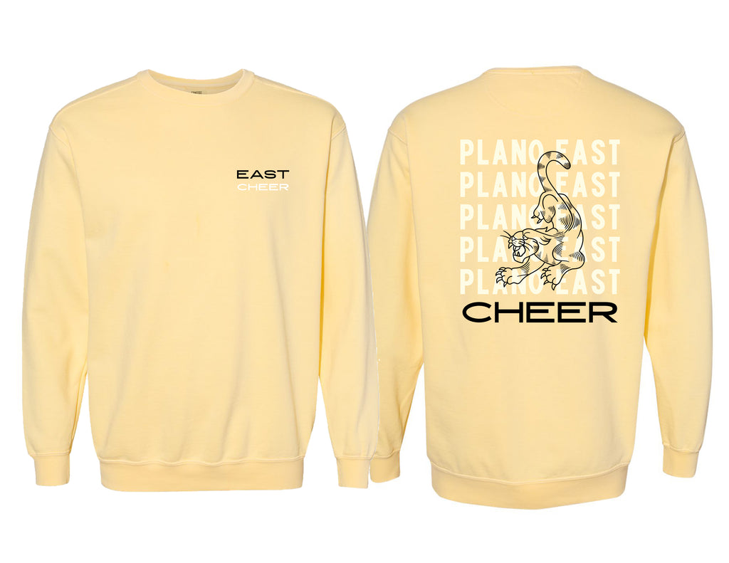Plano East Cheer Butter Comfort Colors Panther Crewneck