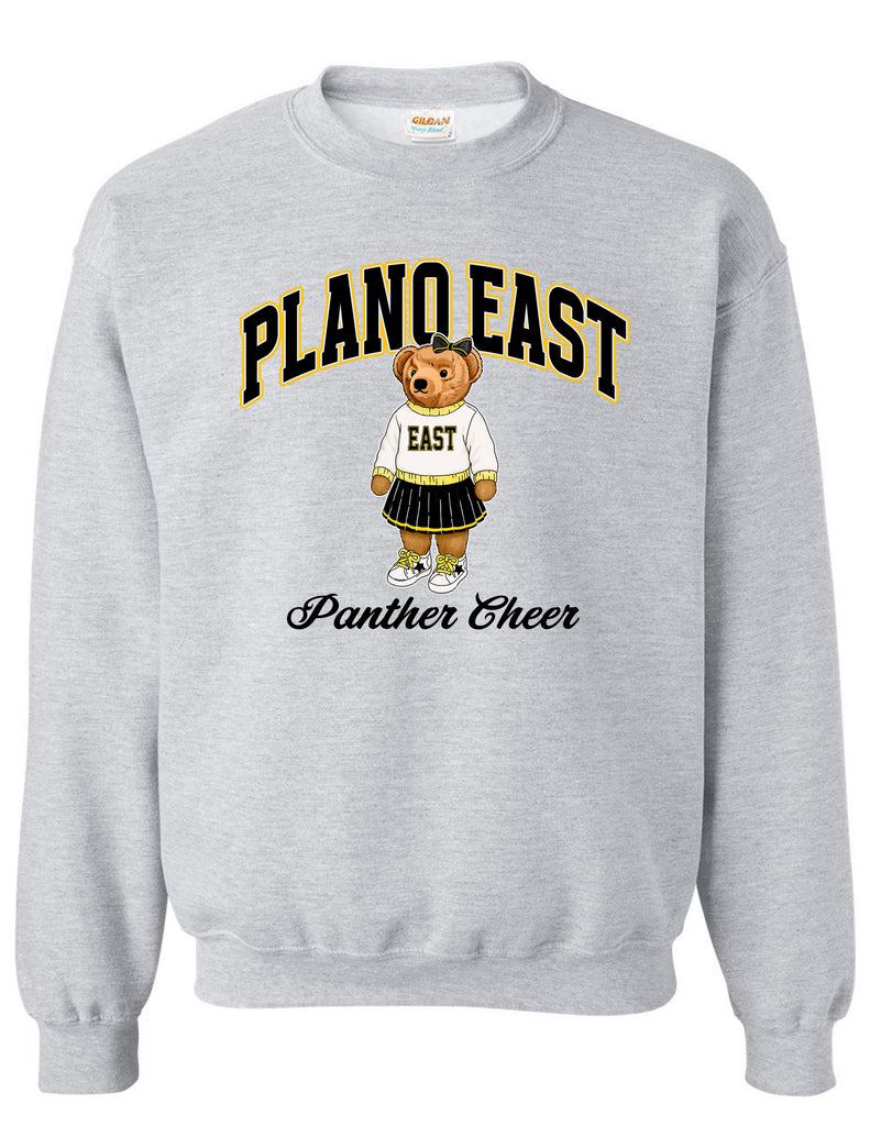Plano East Cheer Bear Ash Gray Crewneck