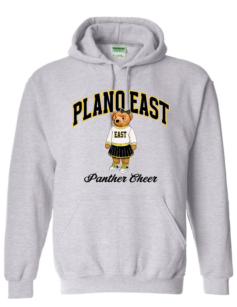 Plano East Cheer Bear Ash Gray Hoodie