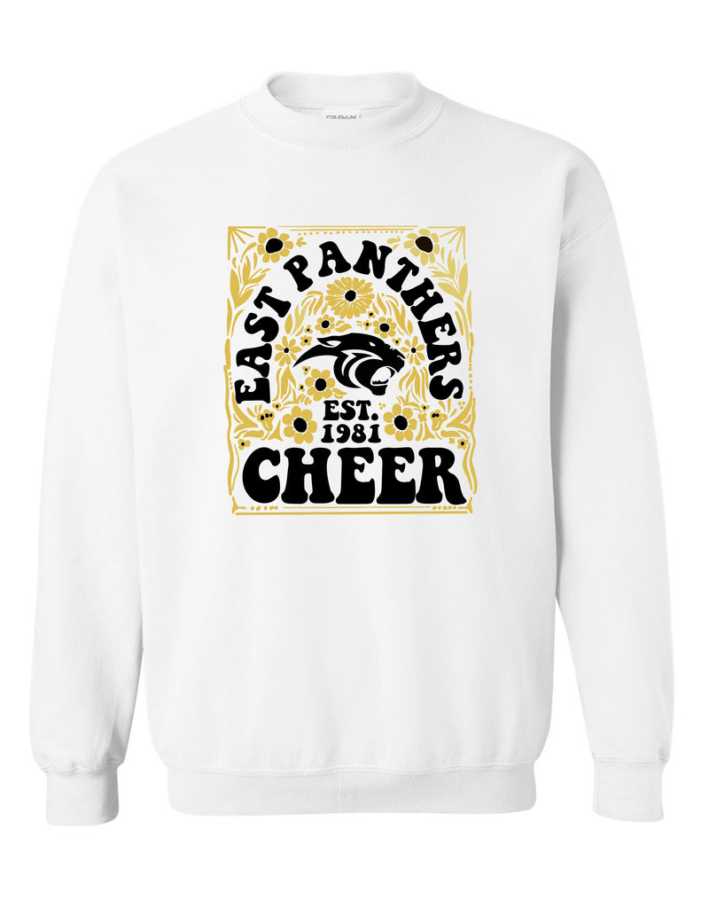 Plano East Cheer Retro White Crewneck