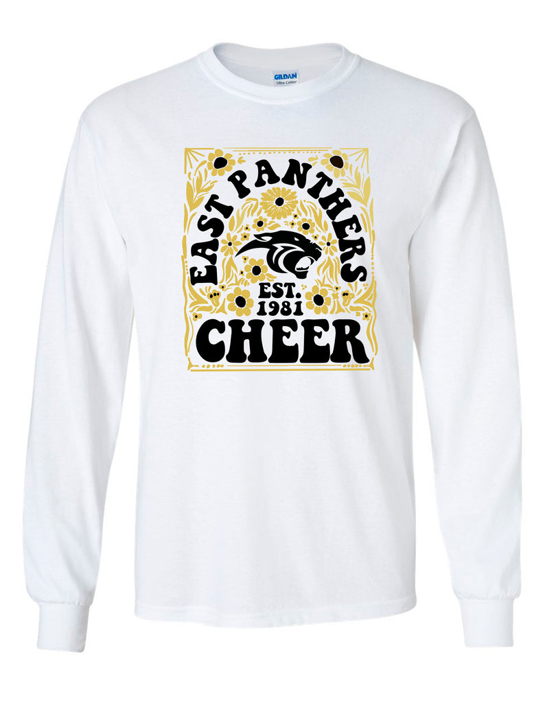 Plano East Cheer Retro White Longsleeve Tee
