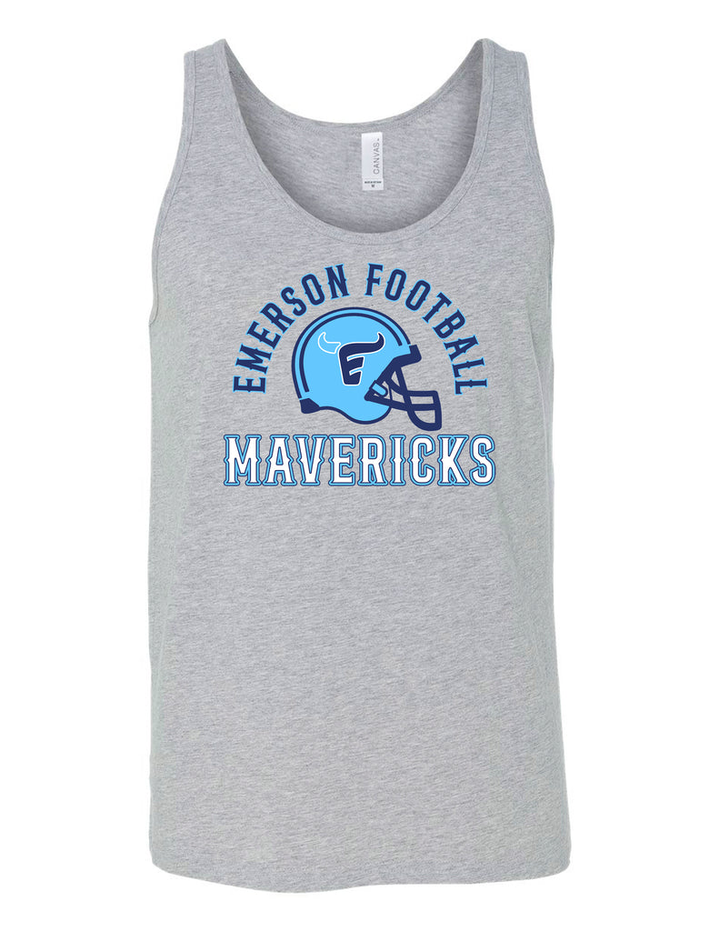 Emerson Football Athletic Gray Bella Canvas Helmet Design Jersey Tank