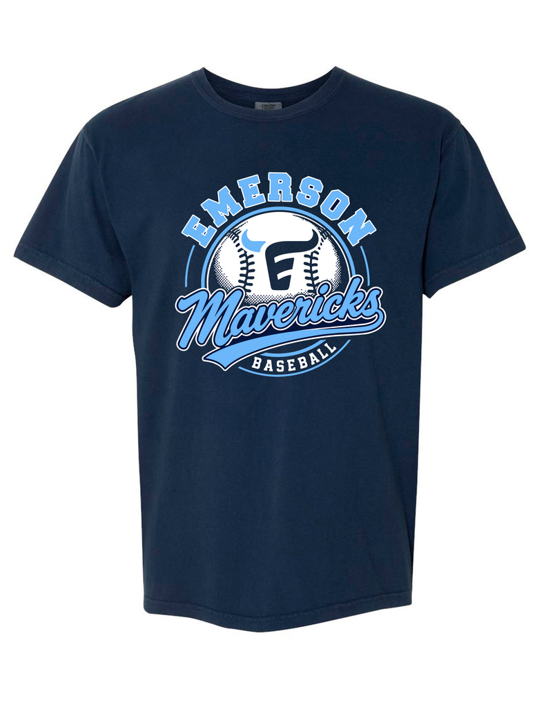 Emerson Baseball Ball Navy Comfort Colors Tee