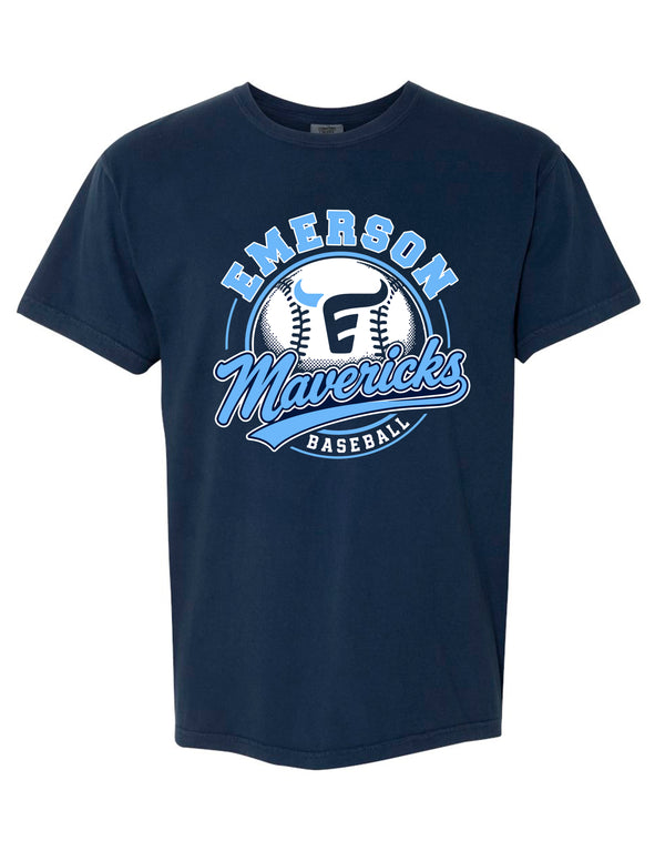 Emerson Baseball Ball Navy Comfort Colors Tee