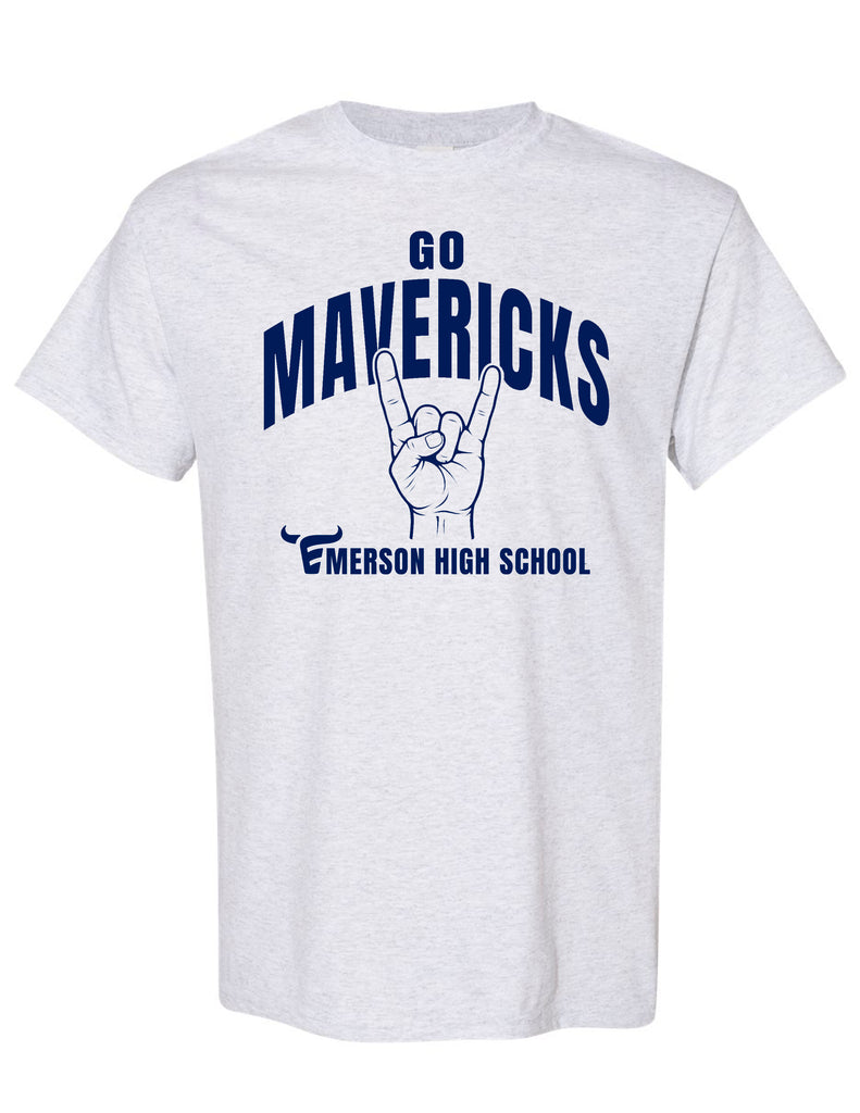 Emerson Baseball Horns Signal Ash Gray Gildan Tee