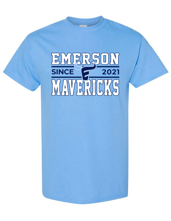 Emerson Baseball Simple Carolina Blue Gildan Tee