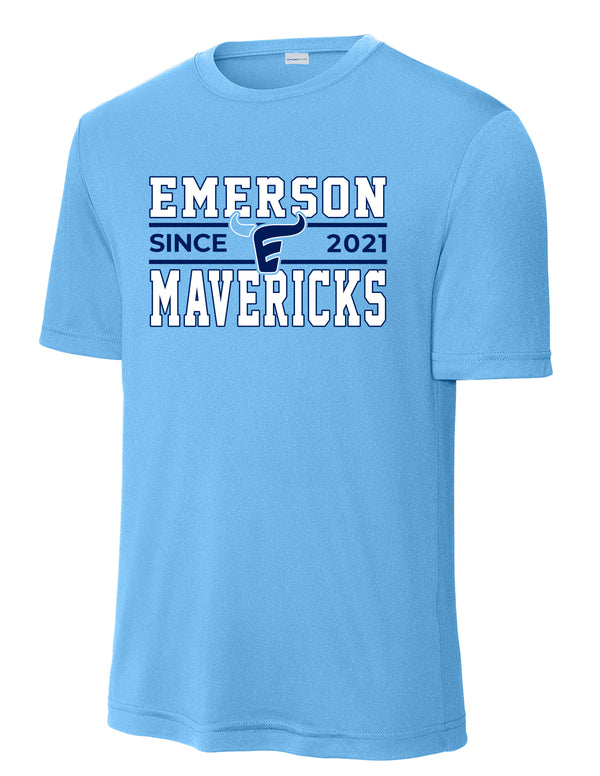 Emerson Baseball Simple Carolina Blue Sports Tek DriFit Tee