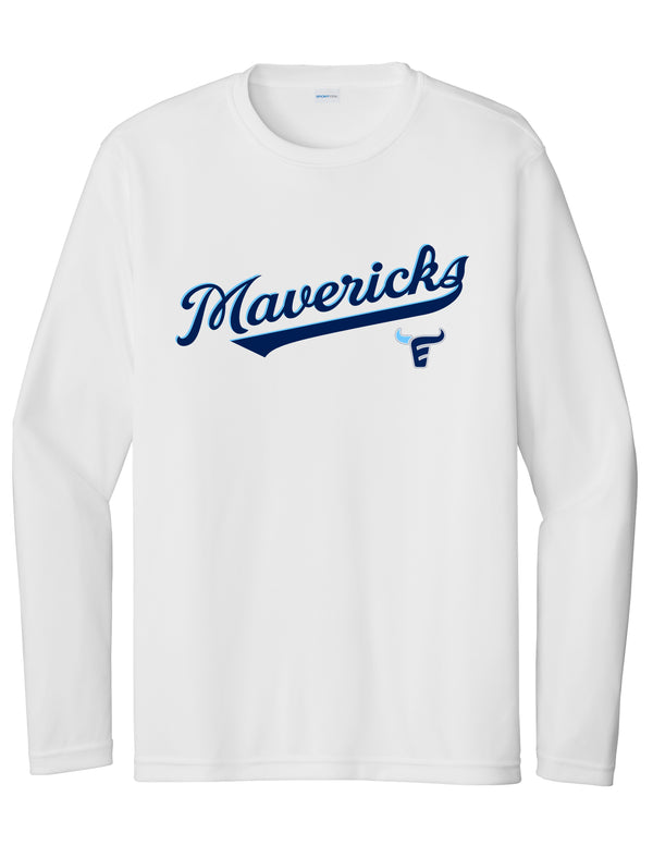 Emerson Baseball Sports Script White Sports Tek DriFit Long Sleeve Tee