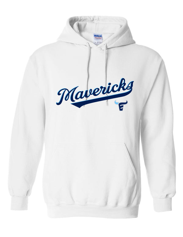 Emerson Baseball Sports Script White Gildan Hoodie