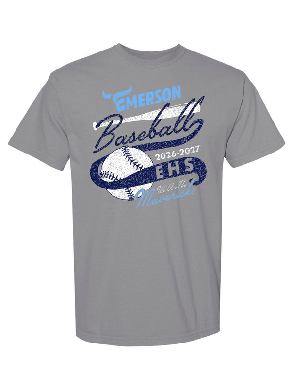 Emerson Baseball We Are The Mavericks Grey Comfort Colors Tee