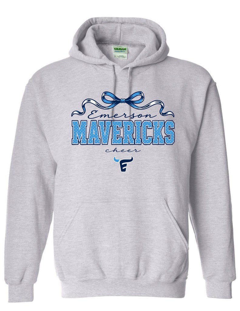 Emerson Cheer Bow & Dots Ash Gray Gildan Hoodie
