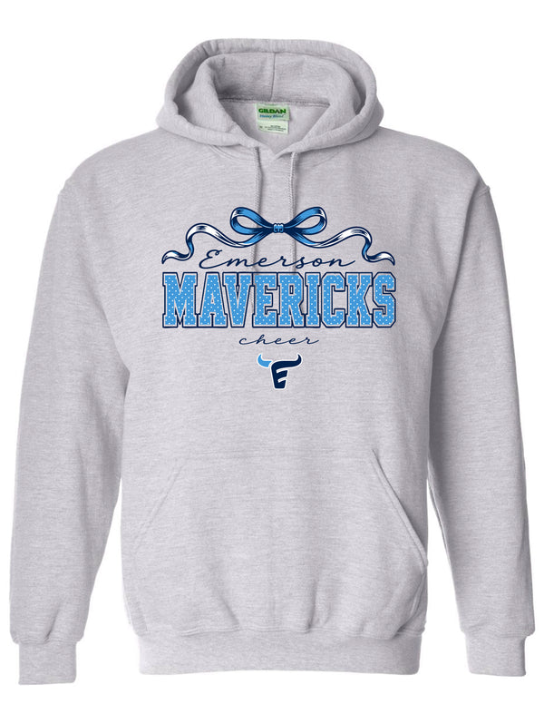 Emerson Cheer Bow & Dots Ash Gray Gildan Hoodie