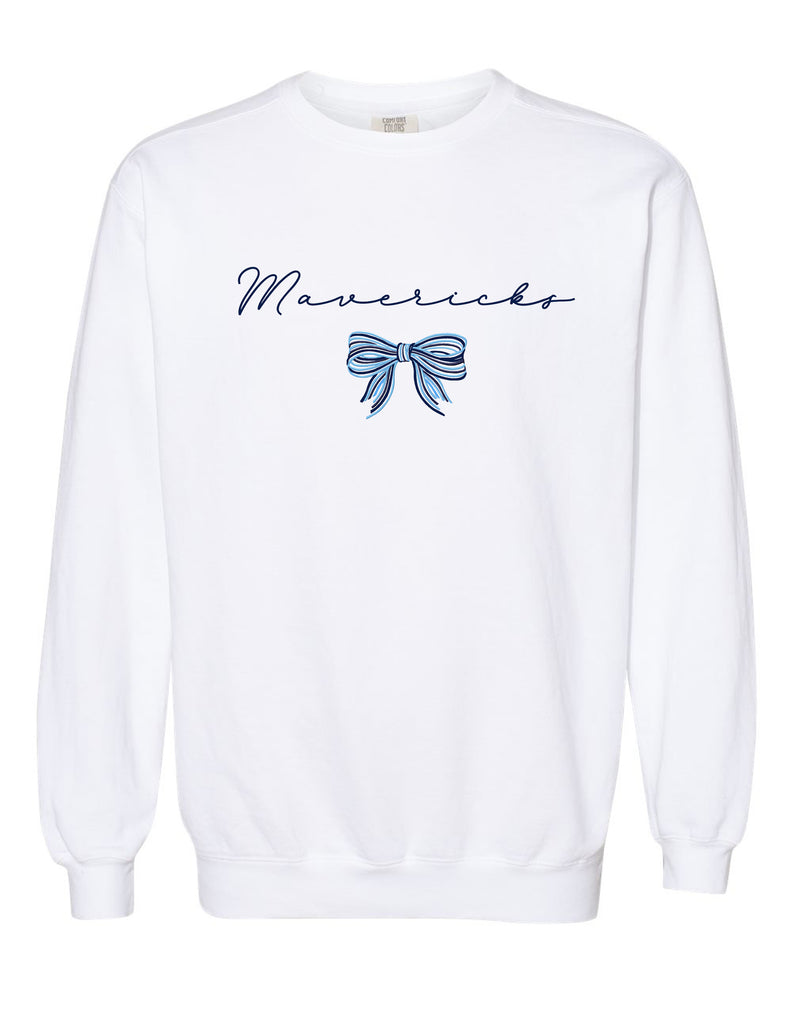 Emerson Cheer Mavericks Bow Embroidered Crewneck Sweatshirt