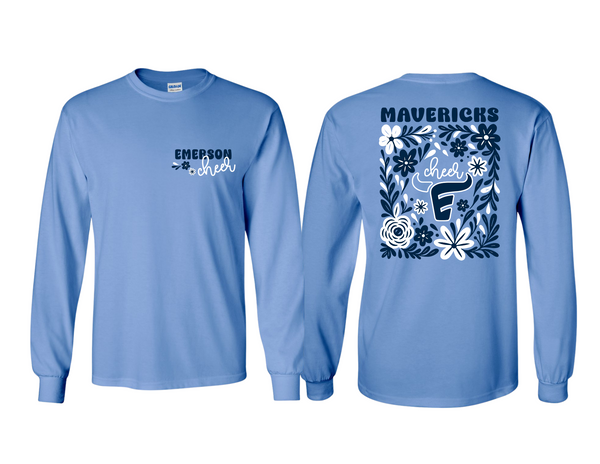 Emerson Cheer Carolina Retro Floral Design LS Tee