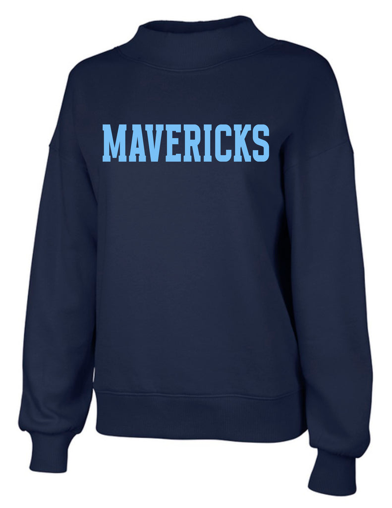 Emerson Cheer Charles River Embroidered Navy Mock Neck
