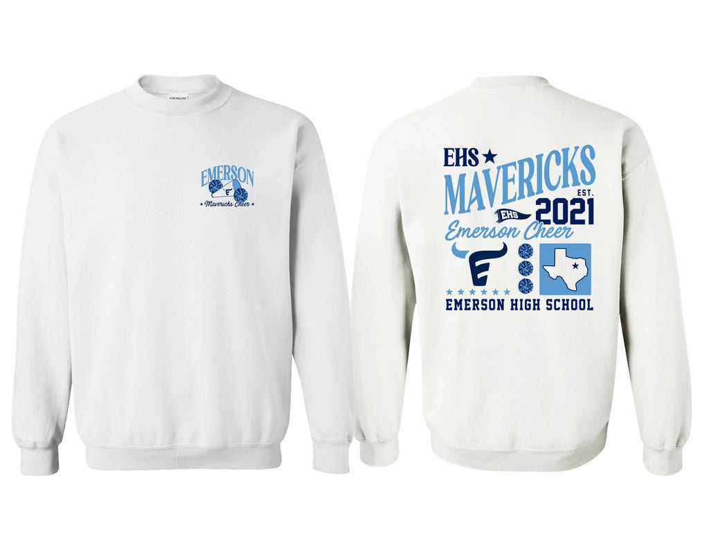 Emerson Cheer Mixed Frocket White Gildan Crewneck