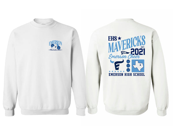 Emerson Cheer Mixed Frocket White Gildan Crewneck