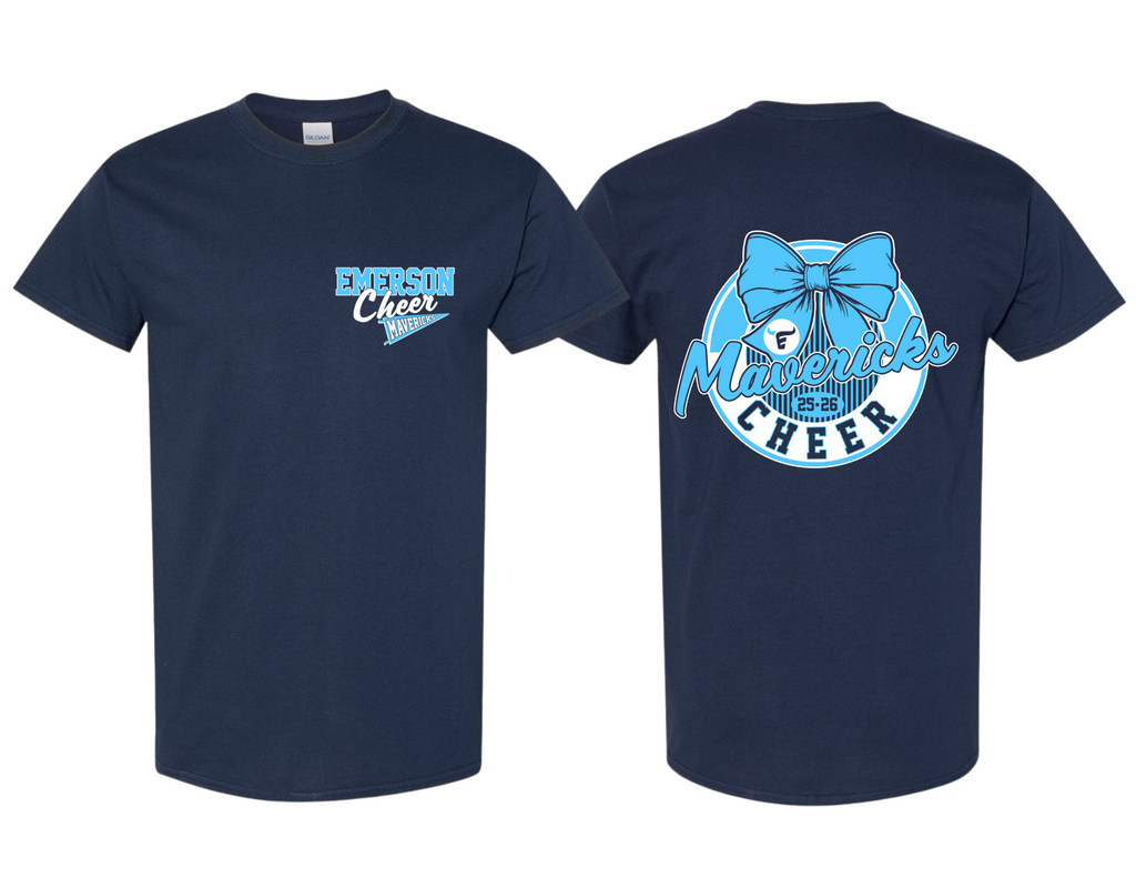 Emerson Cheer Navy Circle Bow Design SS Tee