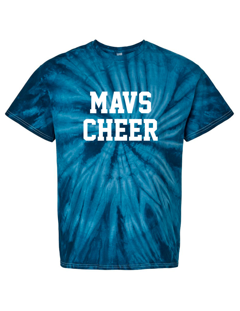 Emerson Cheer Navy Tie Dye Applique MAVS CHEER Design Tee