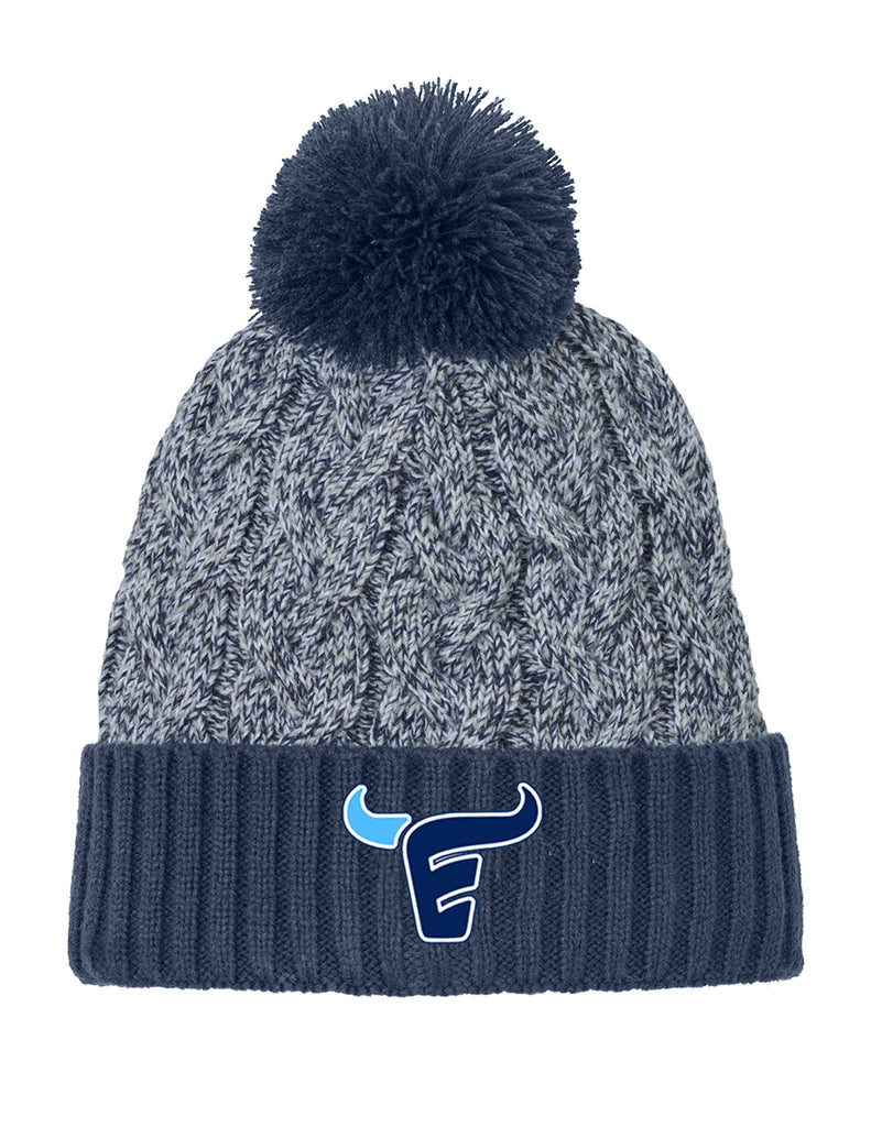 Emerson Cheer New Era Fleece Lined Cable Knit Pom Beanie