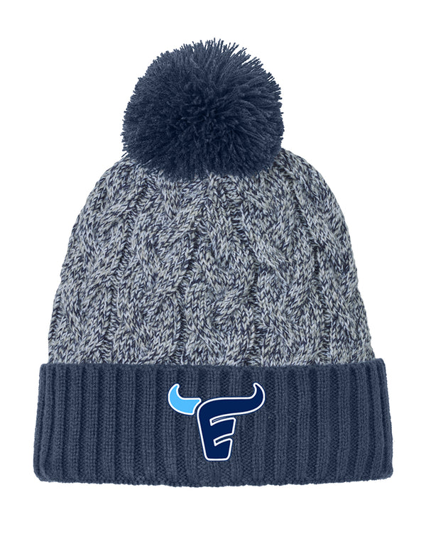 Emerson Cheer New Era Fleece Lined Cable Knit Pom Beanie