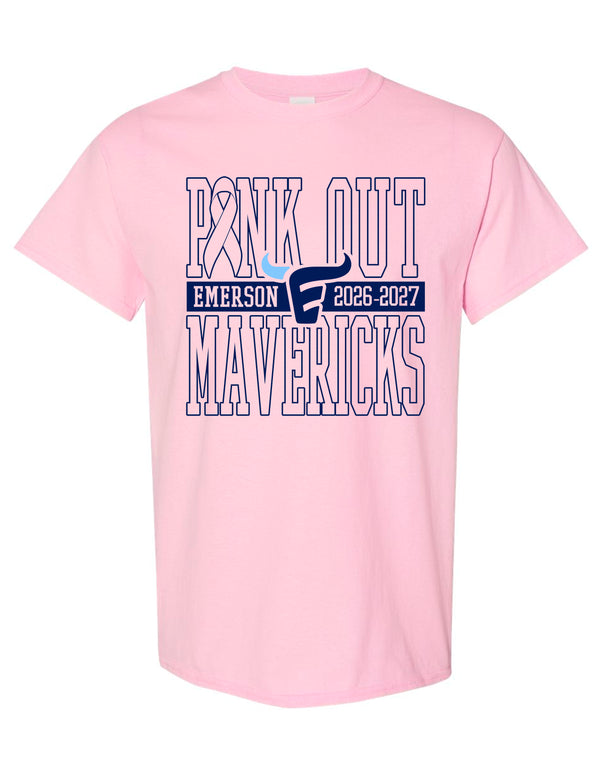 Emerson Cheer PINK OUT Light Pink Gildan Tee