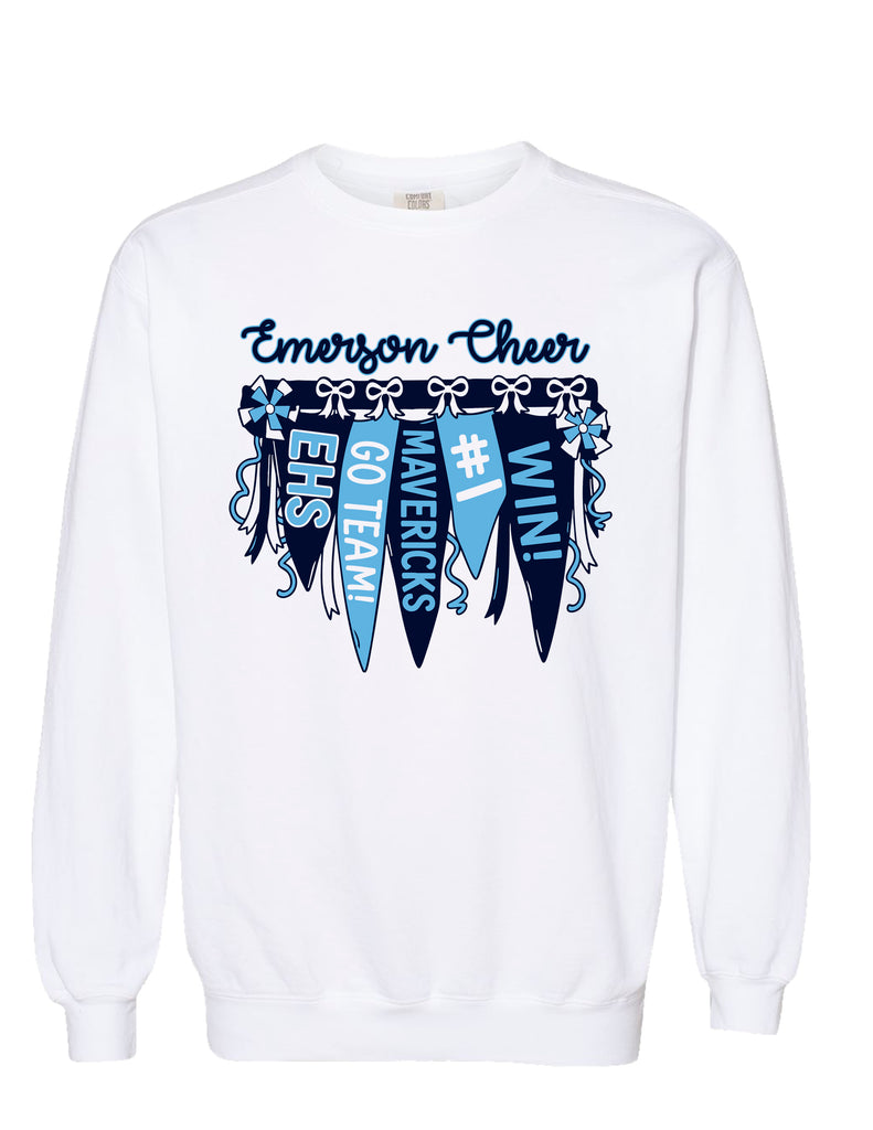 Emerson Cheer Pennants White Comfort Colors Crewneck
