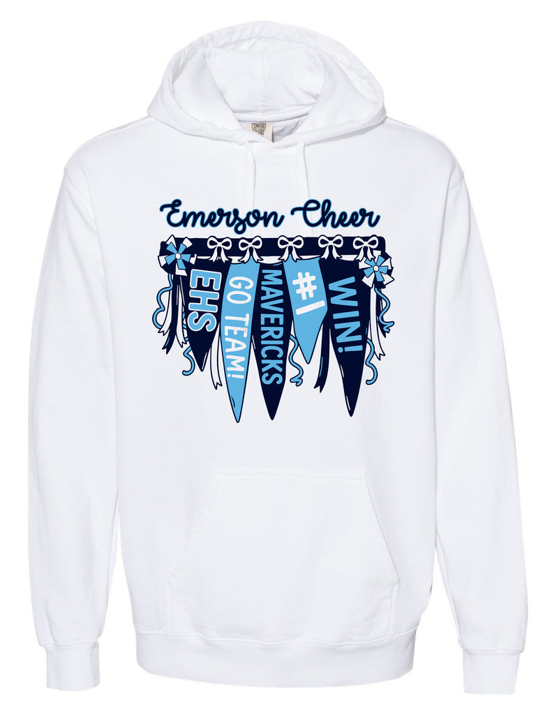 Emerson Cheer Pennants White Comfort Colors Hoodie