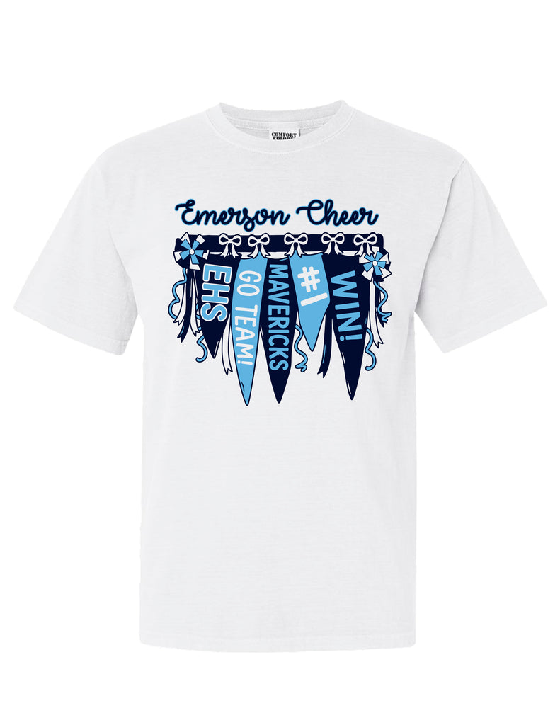 Emerson Cheer Pennants White Comfort Colors Tee