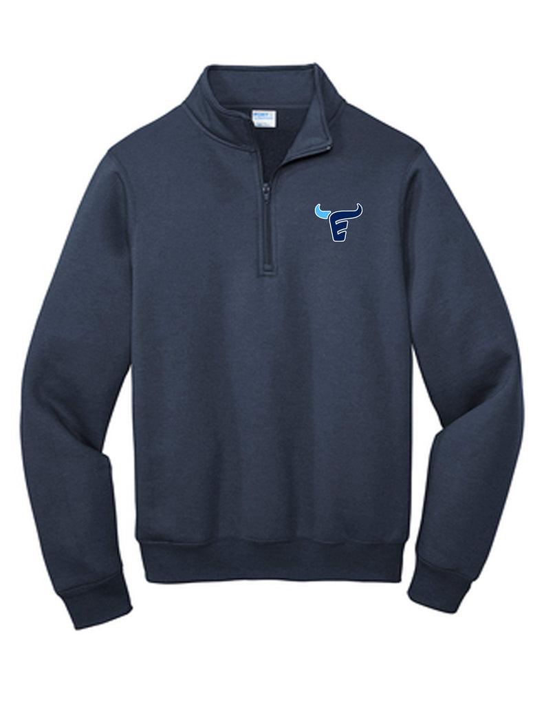 Emerson Cheer Port & Co. Navy Quarter Zip Fleece Sweatshirt