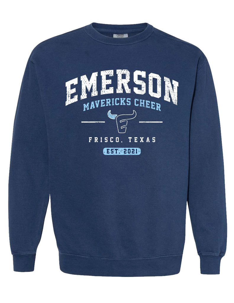 Emerson Cheer Simple True Navy Comfort Colors Crewneck