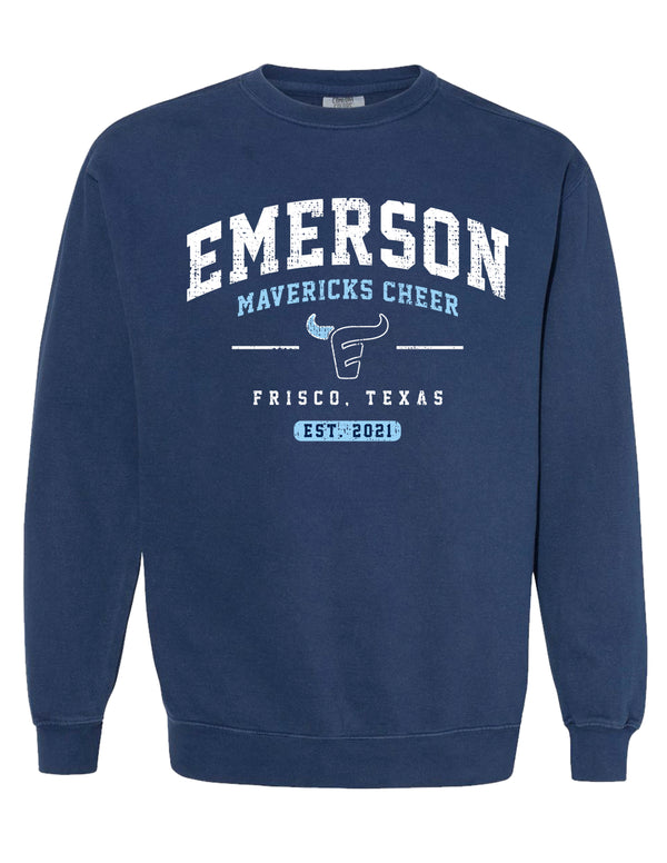Emerson Cheer Simple True Navy Comfort Colors Crewneck