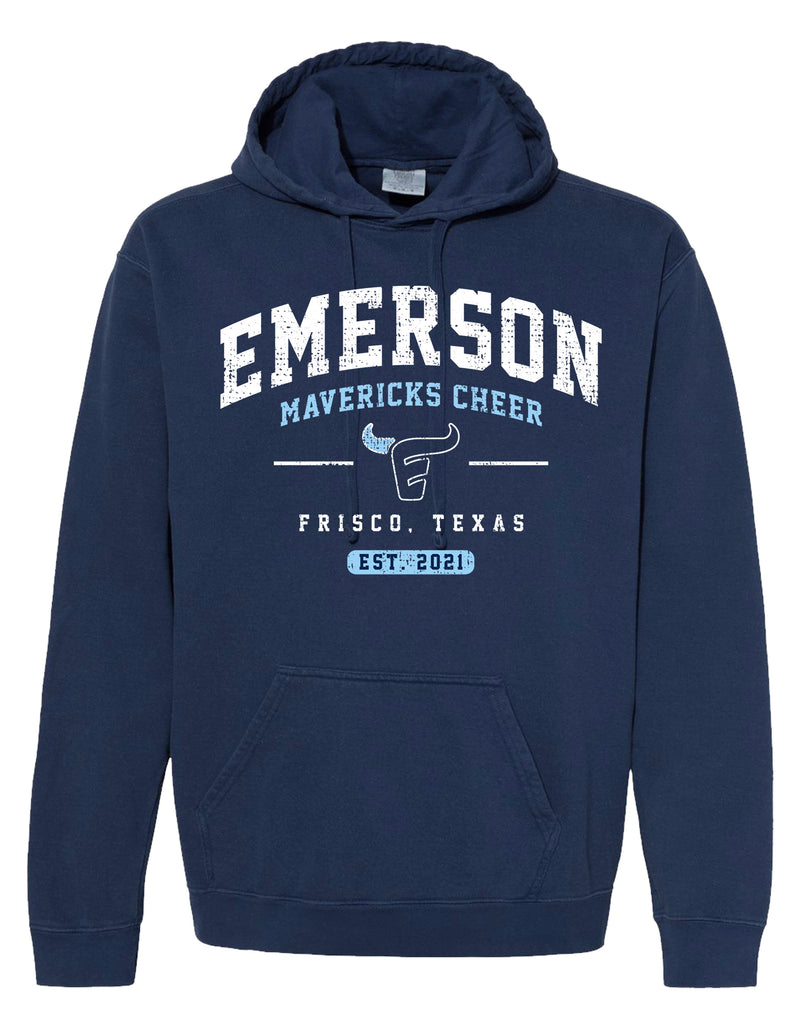 Emerson Cheer Simple True Navy Comfort Colors Hoodie