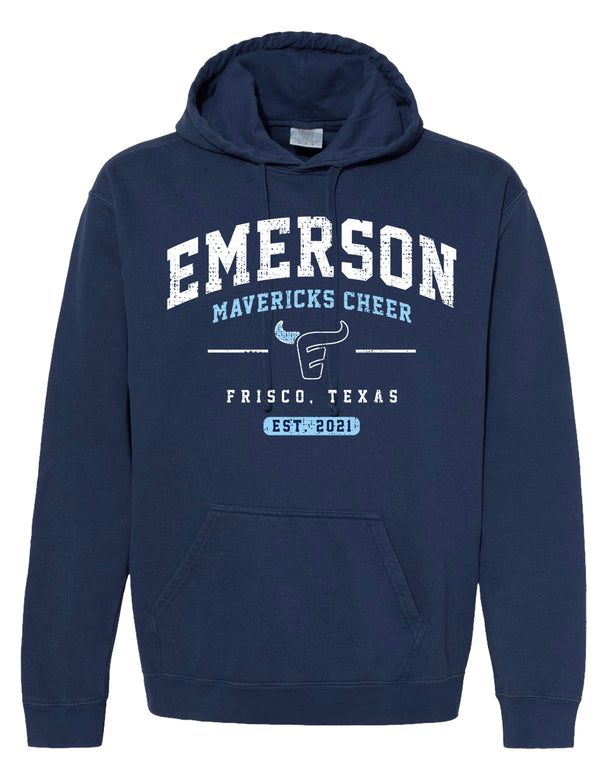 Emerson Cheer Simple True Navy Comfort Colors Hoodie