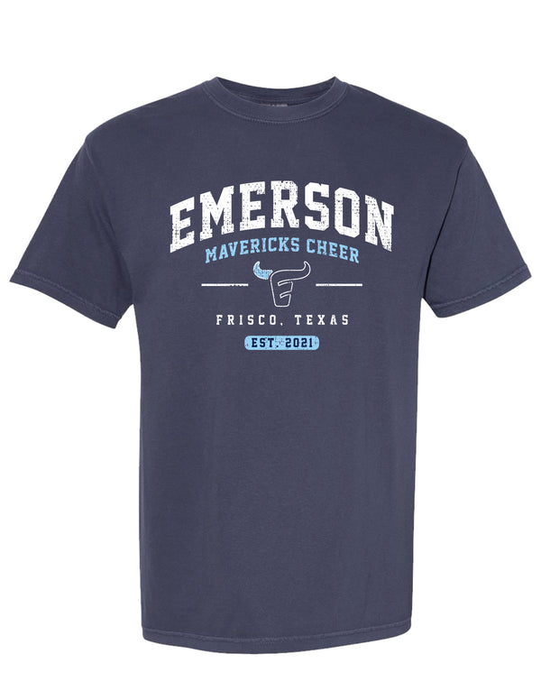 Emerson Cheer Simple True Navy Comfort Colors Tee