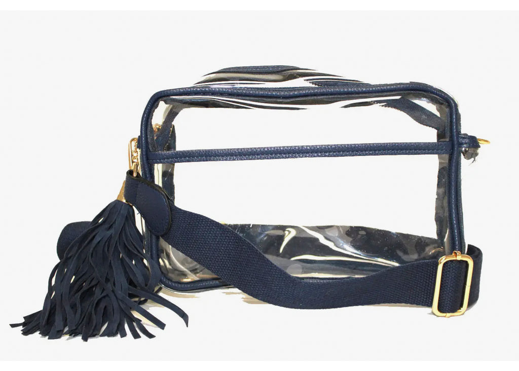 Emerson Cheer Stadium Approved Navy Tassel Purse with Solid Canvas Strap