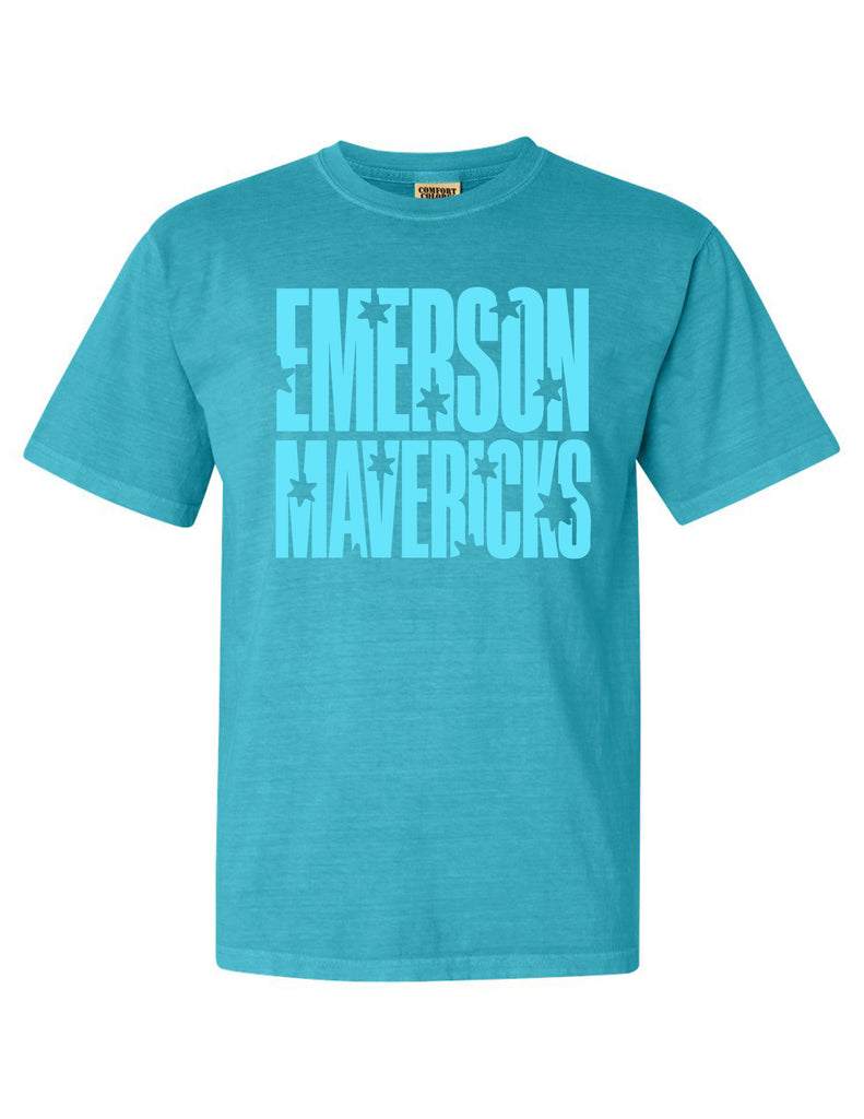 Emerson Cheer Stars Lagoon Comfort Colors Tee