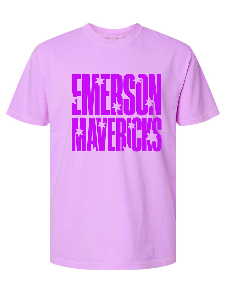 Emerson Cheer Stars Neon Violet Comfort Colors Tee