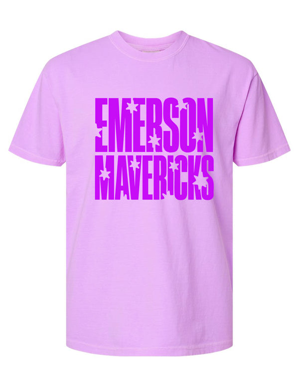 Emerson Cheer Stars Neon Violet Comfort Colors Tee