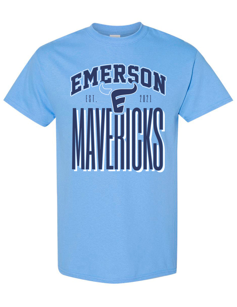 Emerson Cheer Tall Mavericks Gildan Carolina Blue Tee