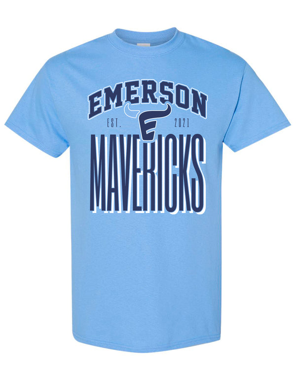 Emerson Cheer Tall Mavericks Gildan Carolina Blue Tee