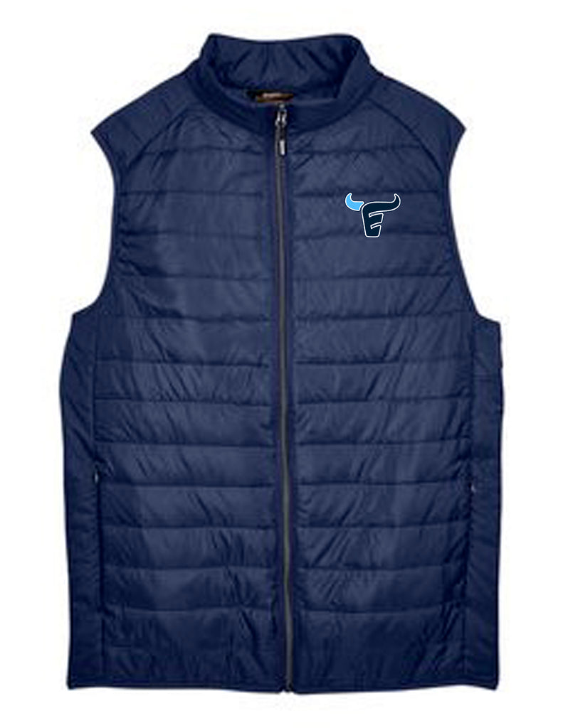 Emerson Cheer Unisex Navy Packable Puffer Vest with Embroidered Logo
