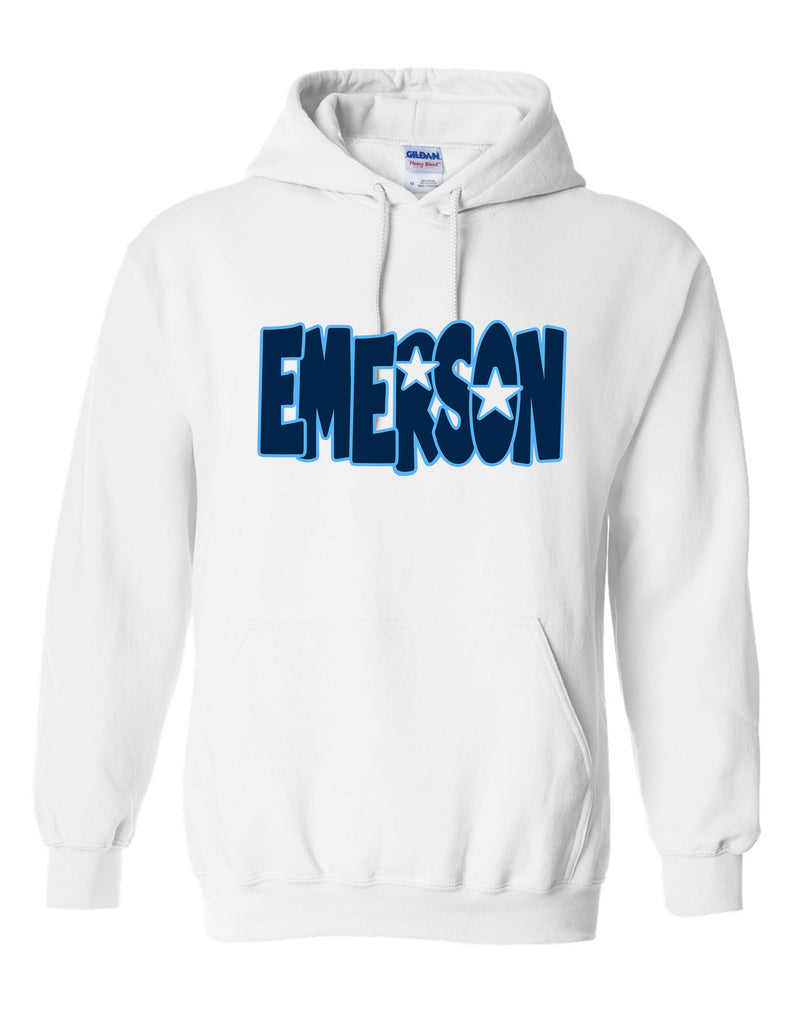 Emerson Cheer White Comic Star Design Hoodie