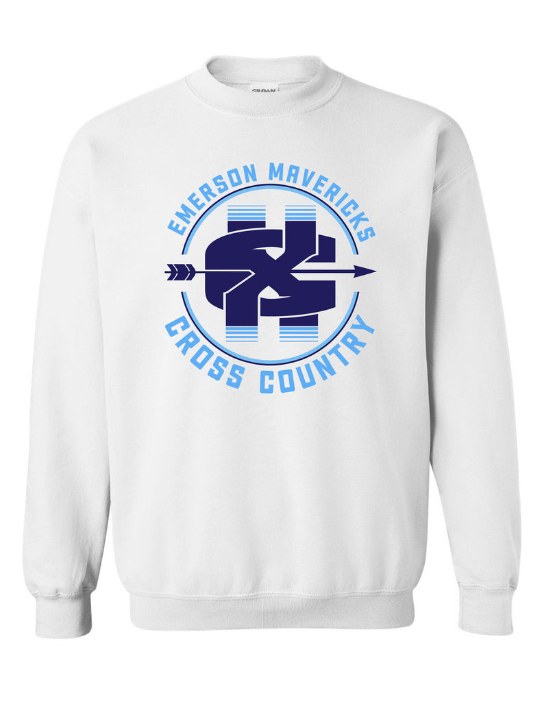 Emerson Cross Country White XC Circle Design Crewneck Sweatshirt