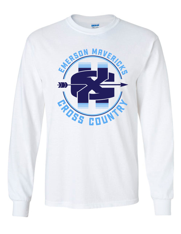 Emerson Cross Country White XC Circle Design Long Sleeve Tee