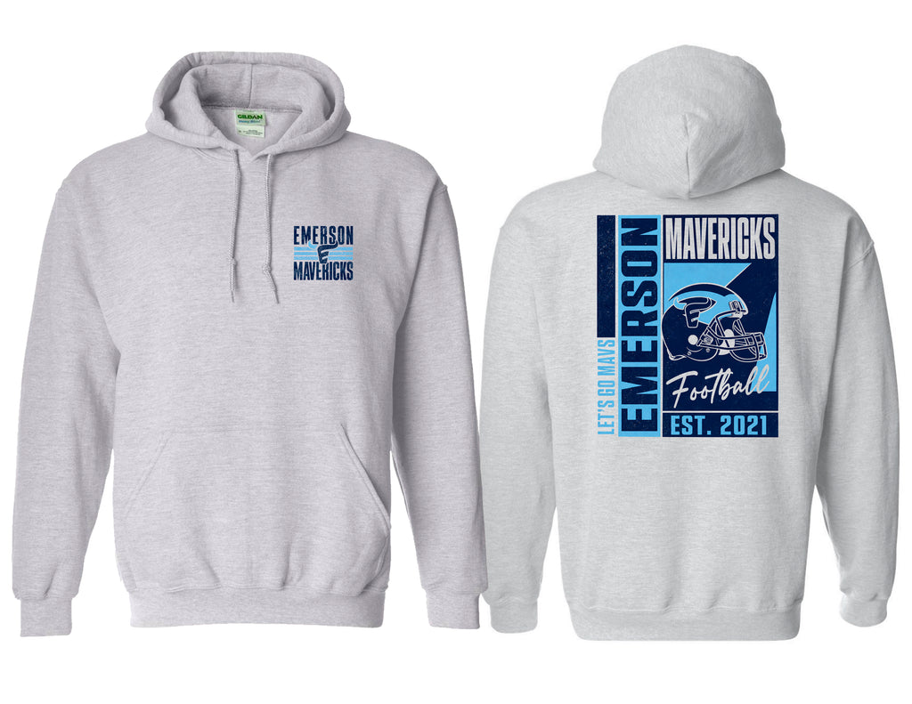 Emerson Football Color Block Frocket Ash Gray Hoodie