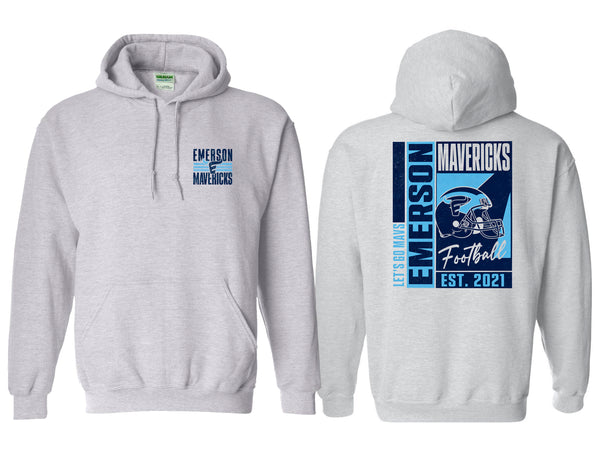 Emerson Football Color Block Frocket Ash Gray Hoodie